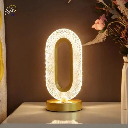 OVAL DESIGN LUXURY USB RECHARGEABLE TABLE LAMP