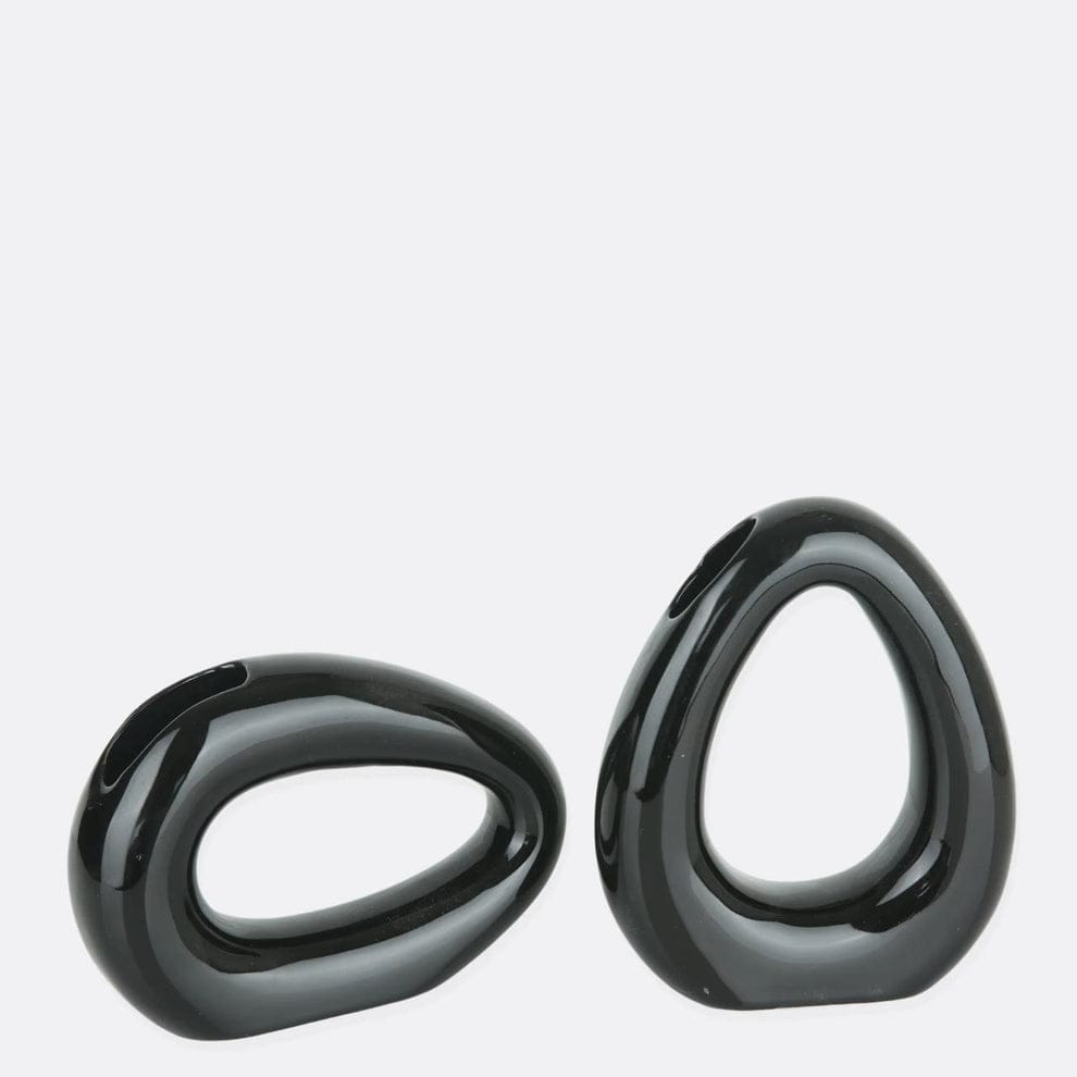 BLACK HOLLOW VASE (SET OF 2)