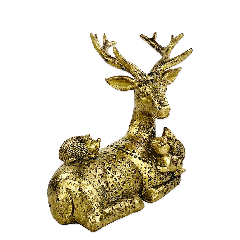 DEER WITH HEDGEHOG AND SQUIRREL ORNAMENT