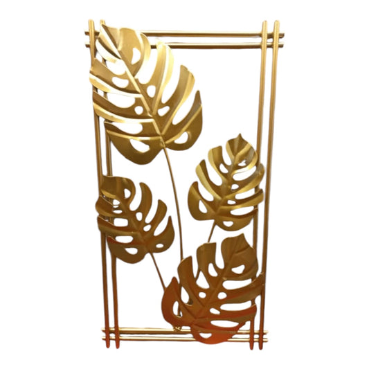 GOLDEN LEAF DESIGN METALLIC WALL HANGING