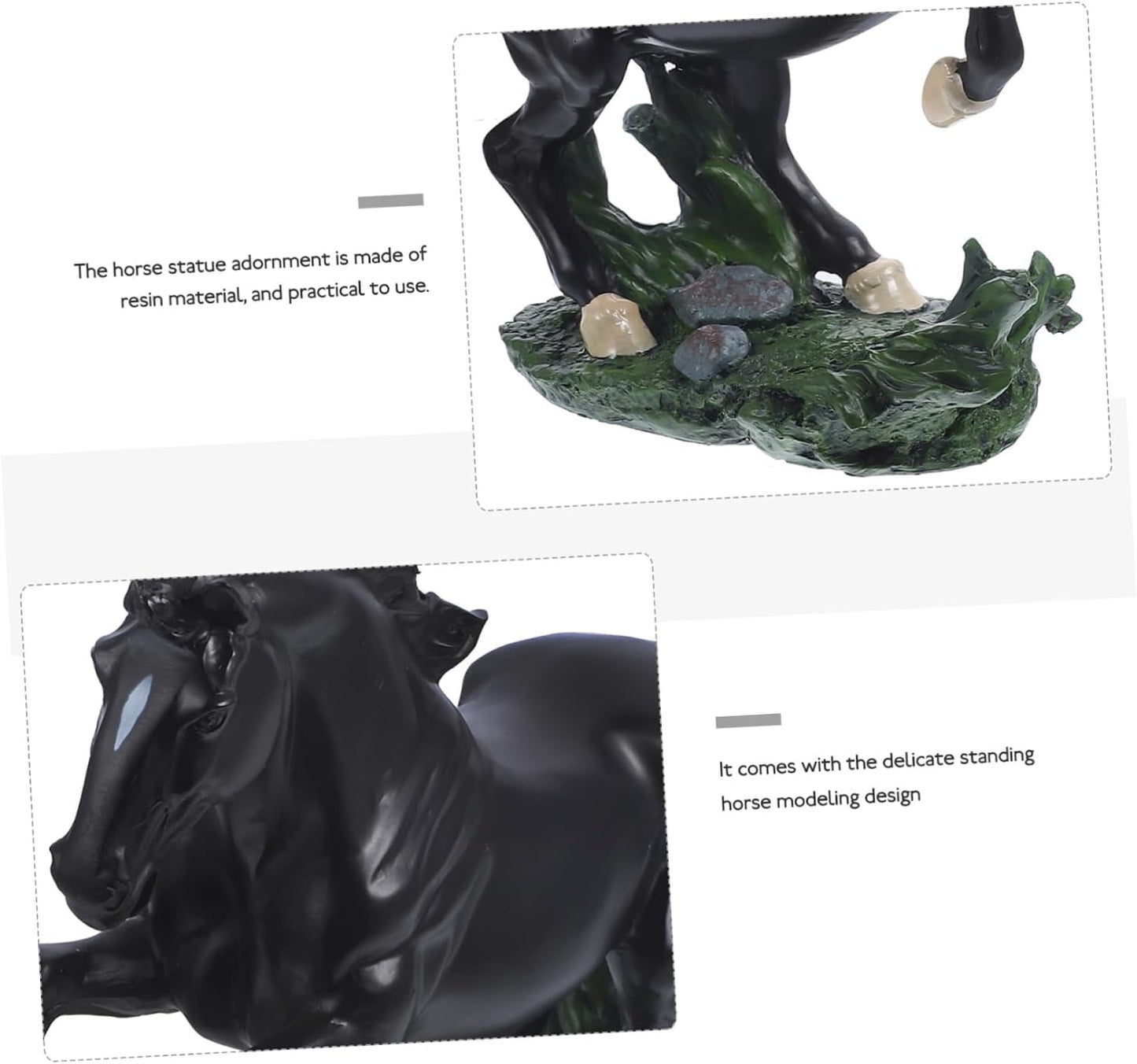 BLACK JUMPING HORSE STATUE