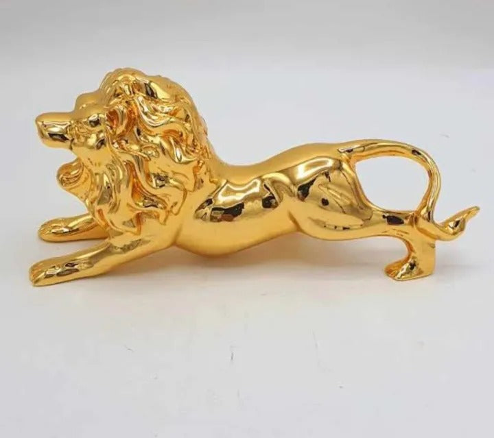 LUXURY GOLD LION DECORATIVE SCULPTURE