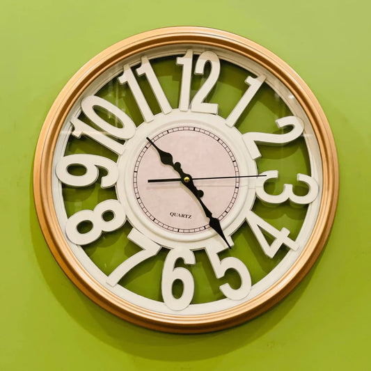 WHITE & GOLDEN WALL CLOCK