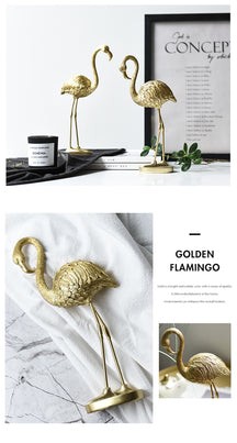 GOLDEN FLAMINGO SCULPTURE (PAIR)