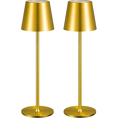 MODERN GOLD CORDLESS LED TABLE LAMP