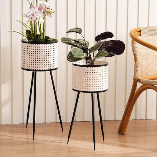 PERFORATED METALLIC PLANT POTS (SET OF 2)
