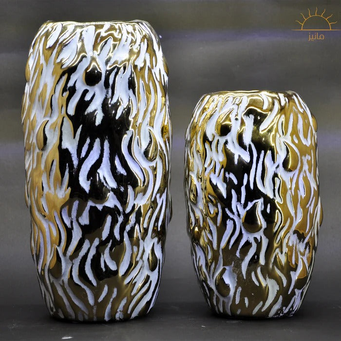 GOLDEN DESIGN VASE (SET OF 2)