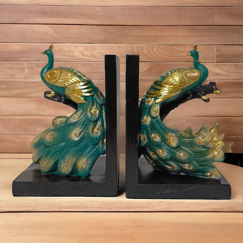 Elegant Peacock Bookend (Set Of 2)