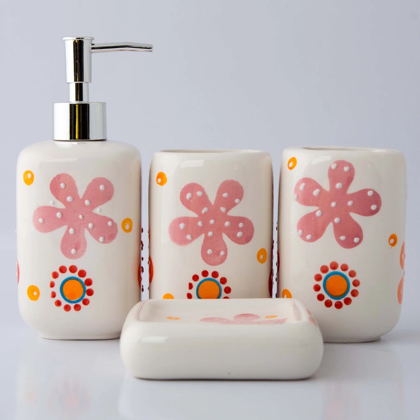 FLOWER DESIGN BATH SET