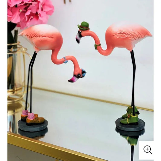 PINK FLAMINGOS SCULPTURES (SET OF 2)