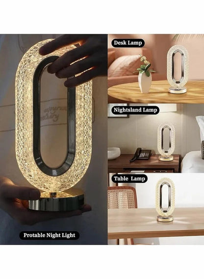 OVAL DESIGN LUXURY USB RECHARGEABLE TABLE LAMP