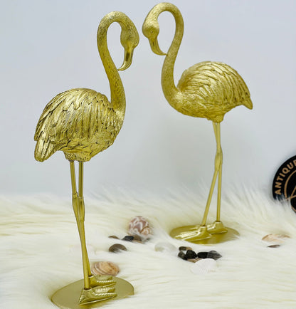 GOLDEN FLAMINGO SCULPTURE (PAIR)