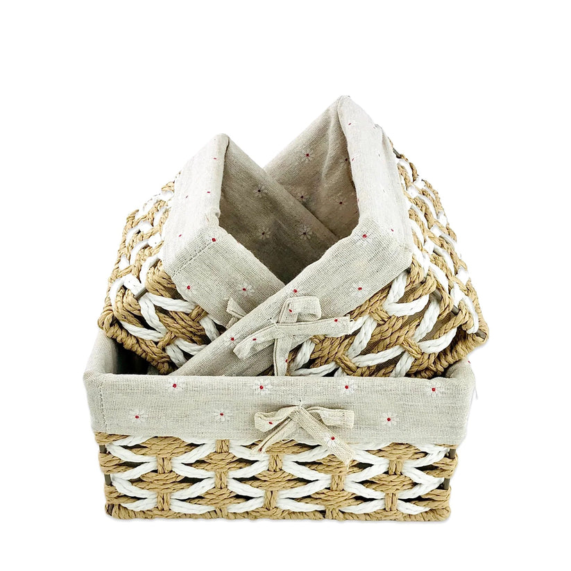 RECTANGULAR JUTE TOWEL BASKET (SET OF 3)