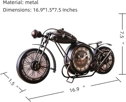 DECORATIVE METALLIC MOTOR BIKE WITH CLOCK