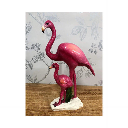 FLAMINGO MOTHER & BABY SCULPTURE