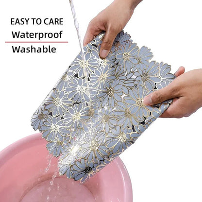 RECTANGULAR FLOWER DESIGN PLACE MATS (2 PCS)
