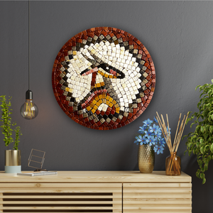 Glaring Deer Stoned Wall Mosaics ( 12 inches)