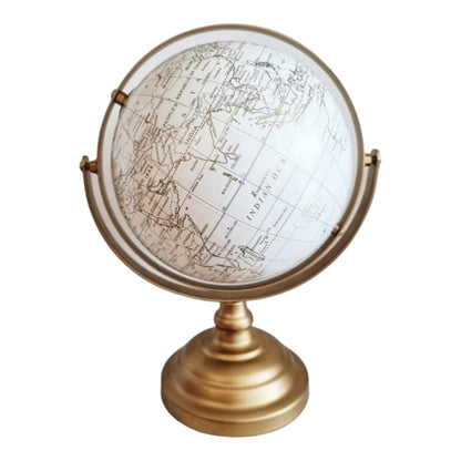 WORLD MAP IN GOLD METALLIC STAND