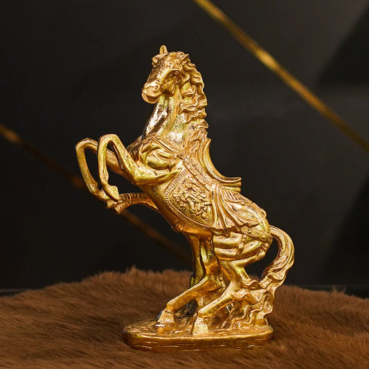 LARGE GOLDEN HORSE SCULPTURE