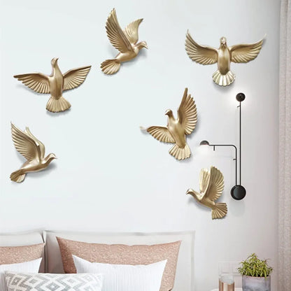 FLIGHT OF PIGEONS WALL HANGING (SET OF 6)