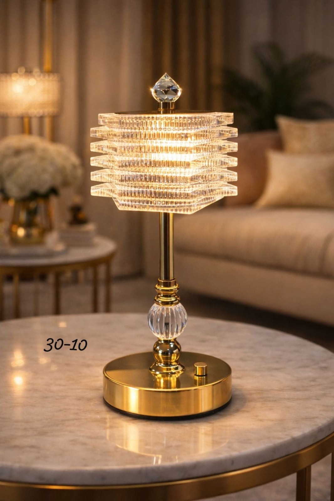 LUXURY CRYSTAL GOLD TABLE LAMP