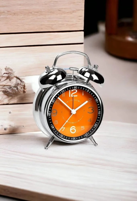 METALLIC TWIN BELL ANALOG ALARM CLOCK