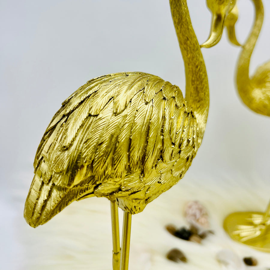 GOLDEN FLAMINGO SCULPTURE (PAIR)