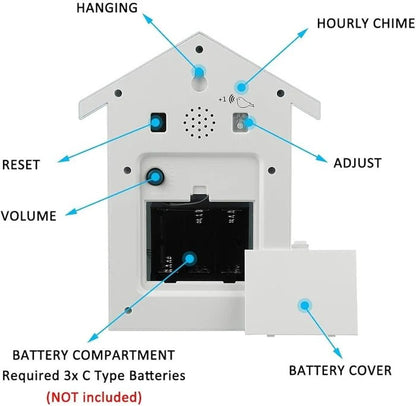 BIRD ALARM WALL CLOCK