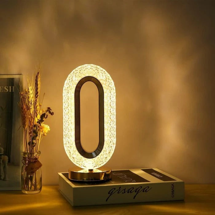 OVAL DESIGN LUXURY USB RECHARGEABLE TABLE LAMP