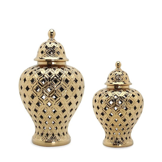 GOLDEN GINGER JARS (SET OF 3)