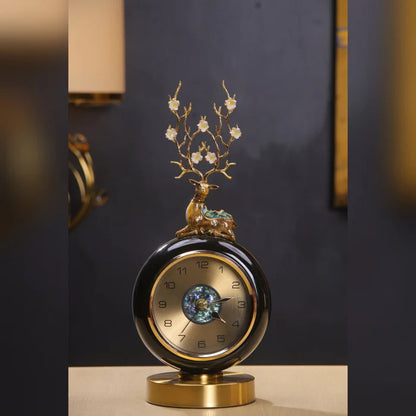 LUXURY BLACK & GOLDEN TABLE CLOCK