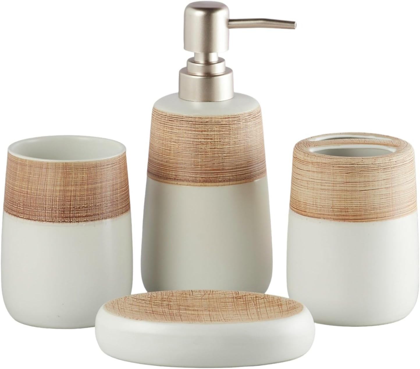 HALF WHITE CERAMIC BATH SET