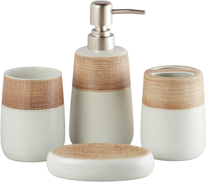 HALF WHITE CERAMIC BATH SET
