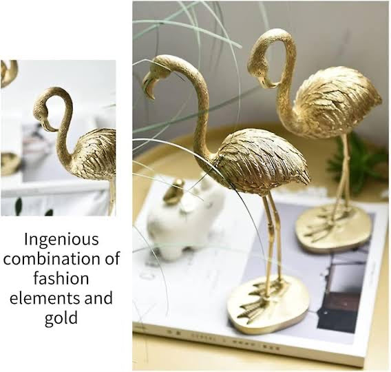 GOLDEN FLAMINGO SCULPTURE (PAIR)